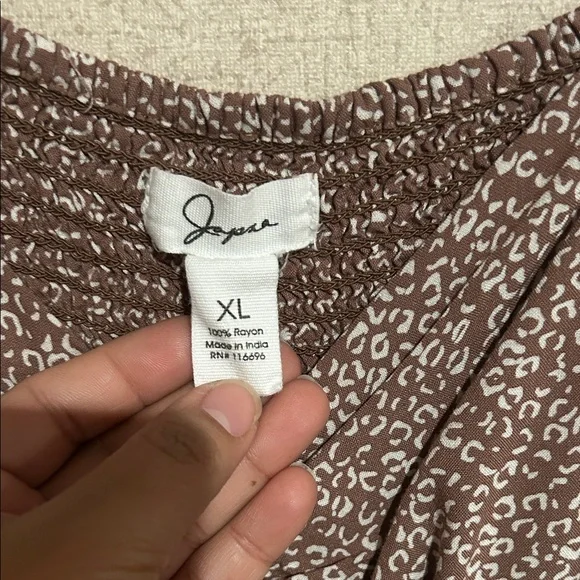 Japna Brown Floral Blouse - Picture 2 of 5